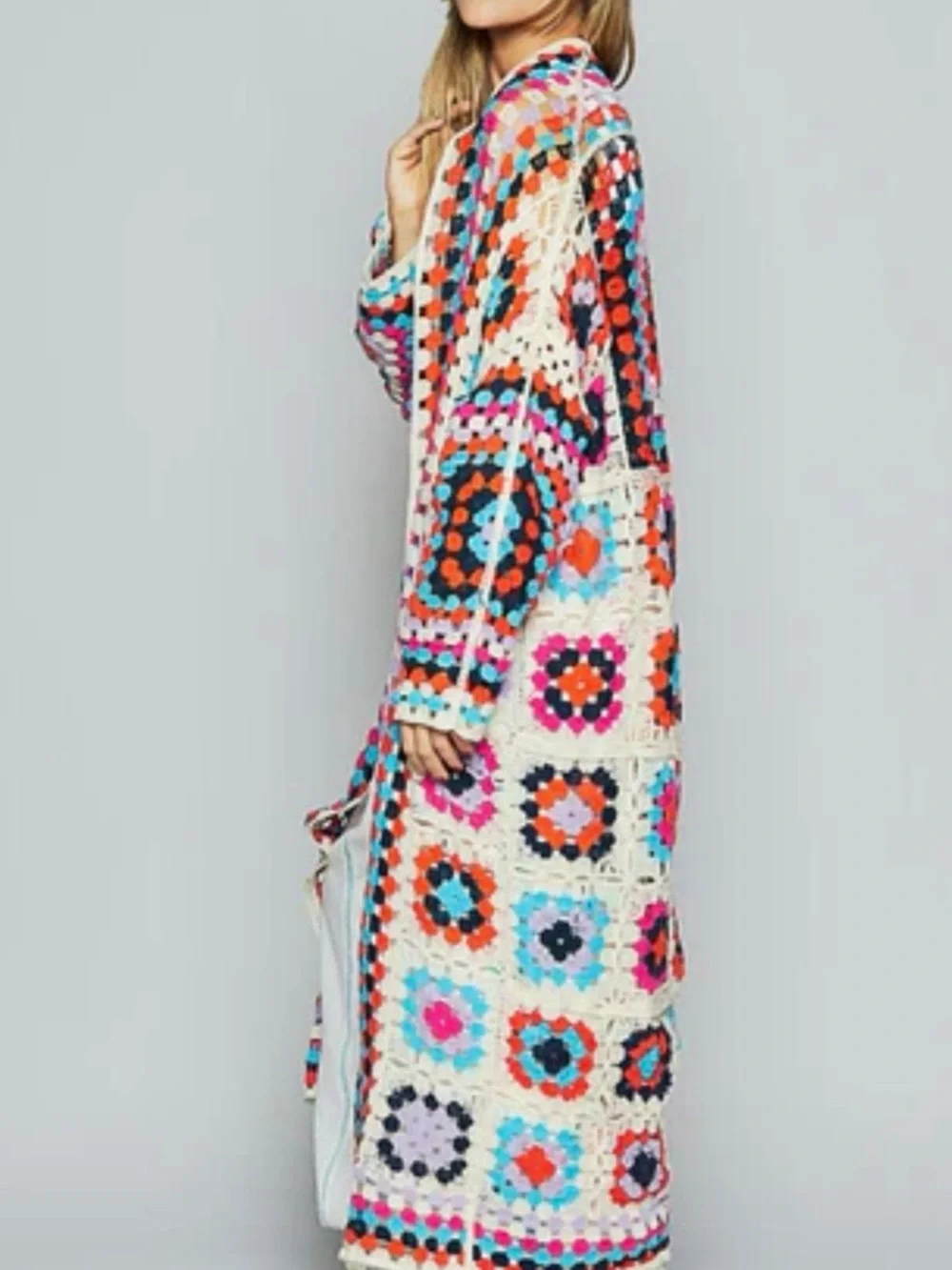 POL Granny Square Crochet Long Cardigan - Picture 3 of 4